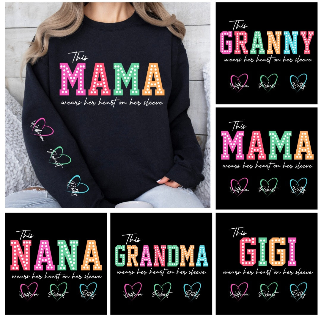 This mama wears her heart on her sleeve shirt
