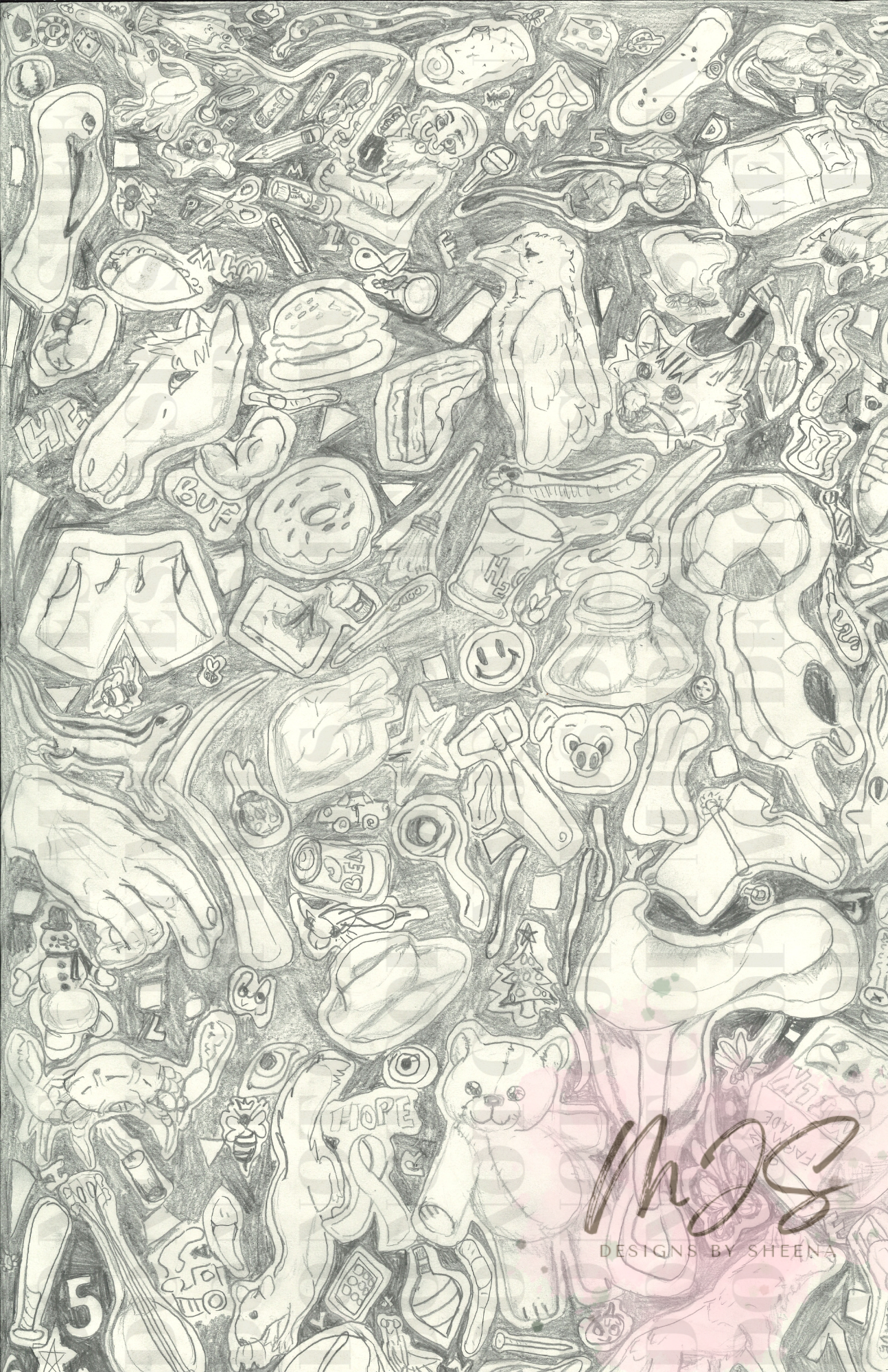 Hand drawn random design – MJS Designs by Sheena