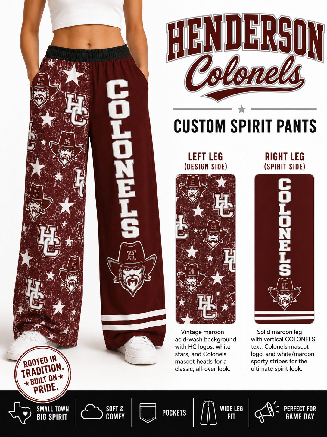 School Spirit Ribbed Knitted pants