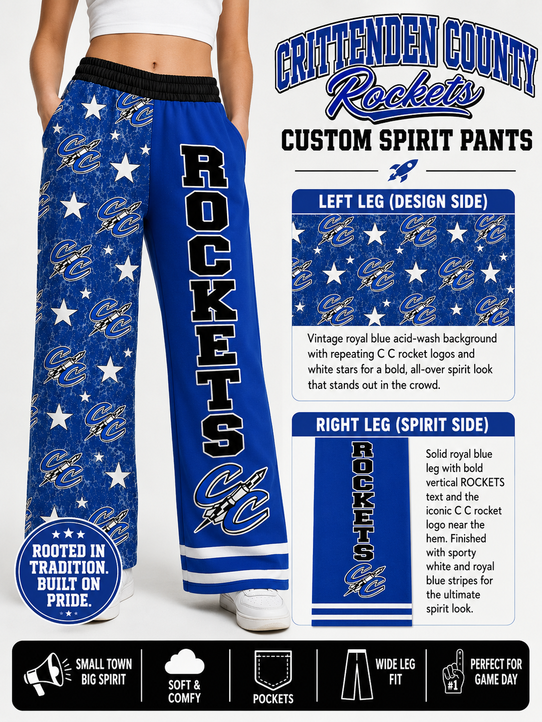 School Spirit Ribbed Knitted pants